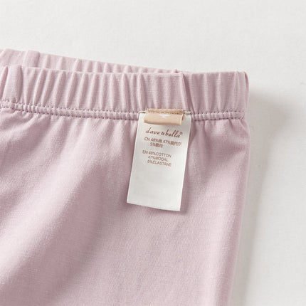 Toddler Girls Summer Versatile Beige/Purple Stretchable Soft Pants