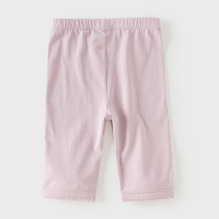 Toddler Girls Summer Versatile Beige/Purple Stretchable Soft Pants