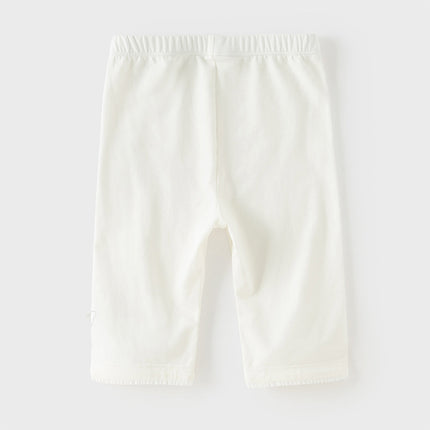 Toddler Girls Summer Versatile Beige/Purple Stretchable Soft Pants
