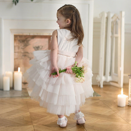 Kids Girls Summer Sweet Pink A-line Fluffy Tulle Party Princess Dress