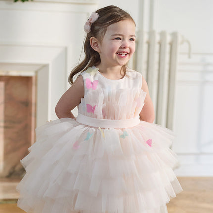 Kids Girls Summer Sweet Pink A-line Fluffy Tulle Party Princess Dress