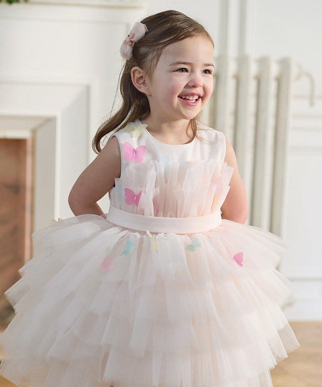 Kids Girls Summer Sweet Pink A-line Fluffy Tulle Party Princess Dress