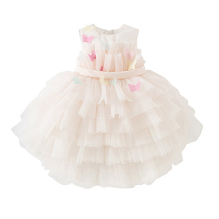 Kids Girls Summer Sweet Pink A-line Fluffy Tulle Party Princess Dress