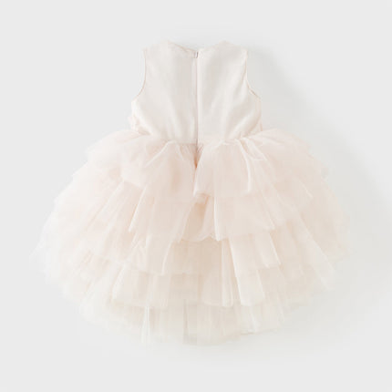 Kids Girls Summer Sweet Pink A-line Fluffy Tulle Party Princess Dress