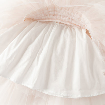 Kids Girls Summer Sweet Pink A-line Fluffy Tulle Party Princess Dress