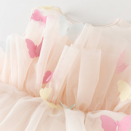 Kids Girls Summer Sweet Pink A-line Fluffy Tulle Party Princess Dress