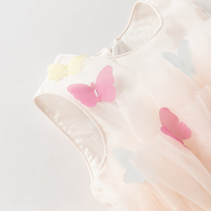 Kids Girls Summer Sweet Pink A-line Fluffy Tulle Party Princess Dress