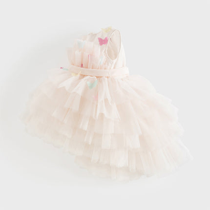Kids Girls Summer Sweet Pink A-line Fluffy Tulle Party Princess Dress