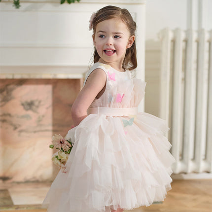 Kids Girls Summer Sweet Pink A-line Fluffy Tulle Party Princess Dress