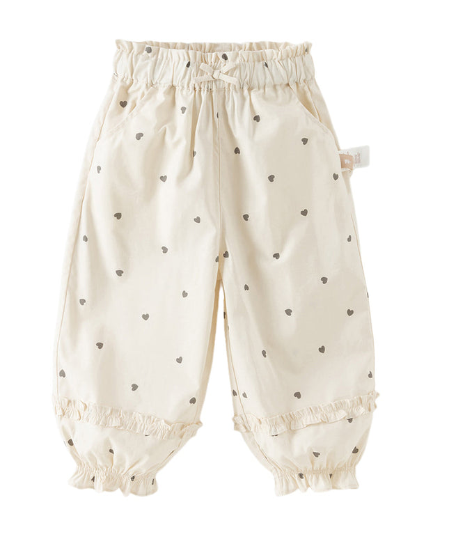 Toddler Girls Summer Pink/Beige Print Loose Lightweight Soft Jogger Pants