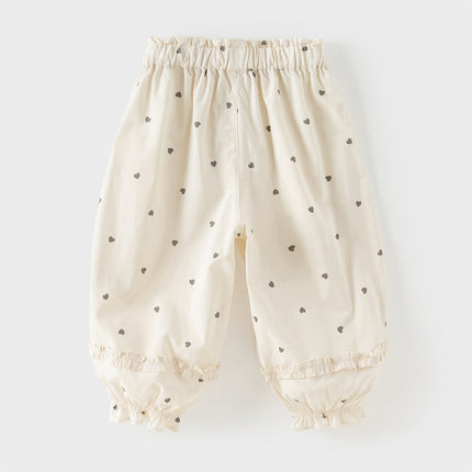 Toddler Girls Summer Pink/Beige Print Loose Lightweight Soft Jogger Pants