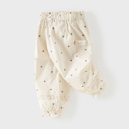 Toddler Girls Summer Pink/Beige Print Loose Lightweight Soft Jogger Pants
