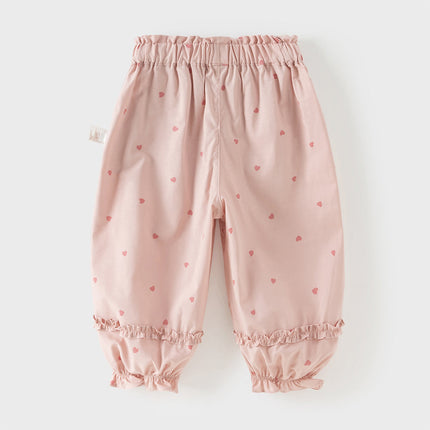 Toddler Girls Summer Pink/Beige Print Loose Lightweight Soft Jogger Pants