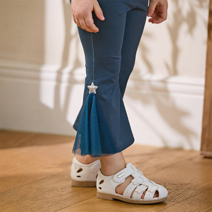 Toddler Girls Summer Blue Sunscreen Casual Mesh Flared Yoga Leggings
