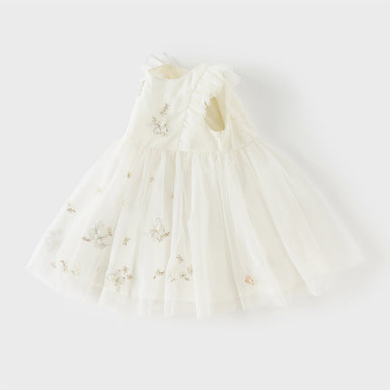 Toddler Girls Summer Adorable Flutter Sleeve Butterfly Mesh Princess Dress