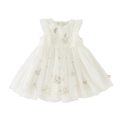Toddler Girls Summer Adorable Flutter Sleeve Butterfly Mesh Princess Dress