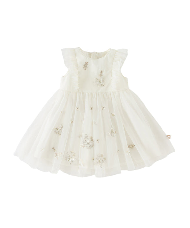 Toddler Girls Summer Adorable Flutter Sleeve Butterfly Mesh Princess Dress