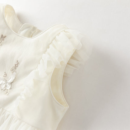 Toddler Girls Summer Adorable Flutter Sleeve Butterfly Mesh Princess Dress
