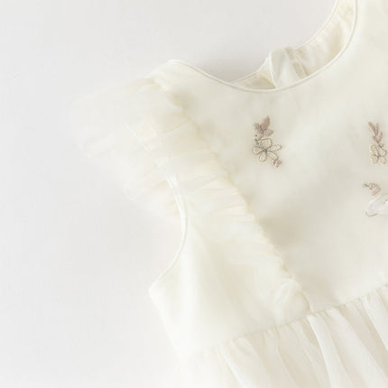 Toddler Girls Summer Adorable Flutter Sleeve Butterfly Mesh Princess Dress