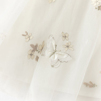 Toddler Girls Summer Adorable Flutter Sleeve Butterfly Mesh Princess Dress