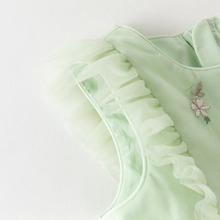 Toddler Girls Summer Adorable Flutter Sleeve Butterfly Mesh Princess Dress