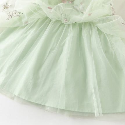 Toddler Girls Summer Adorable Flutter Sleeve Butterfly Mesh Princess Dress