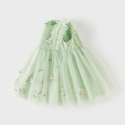 Toddler Girls Summer Adorable Flutter Sleeve Butterfly Mesh Princess Dress