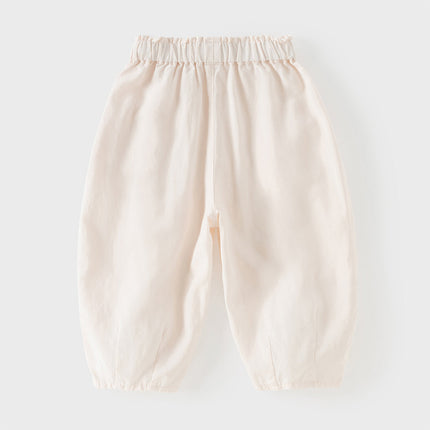Toddler Girls Summer Gentle Apricot/Purple Lightweight Wide Comfortable Pants