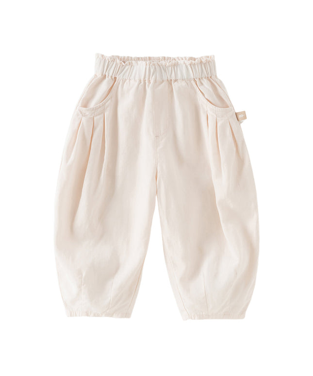 Toddler Girls Summer Gentle Apricot/Purple Lightweight Wide Comfortable Pants