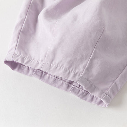Toddler Girls Summer Gentle Apricot/Purple Lightweight Wide Comfortable Pants