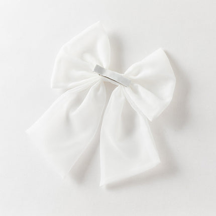 Kids Girls Summer White Short Sleeve Lightweight Mesh A-line Dress(hair clip)