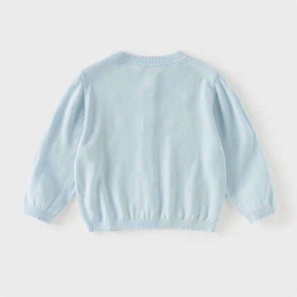Toddler Girls Summer White/Light Blue Lightweight Soft Sweater Cardigans
