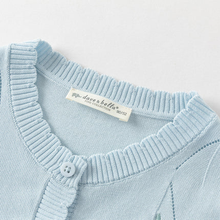 Toddler Girls Summer White/Light Blue Lightweight Soft Sweater Cardigans