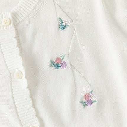 Toddler Girls Summer White/Light Blue Lightweight Soft Sweater Cardigans