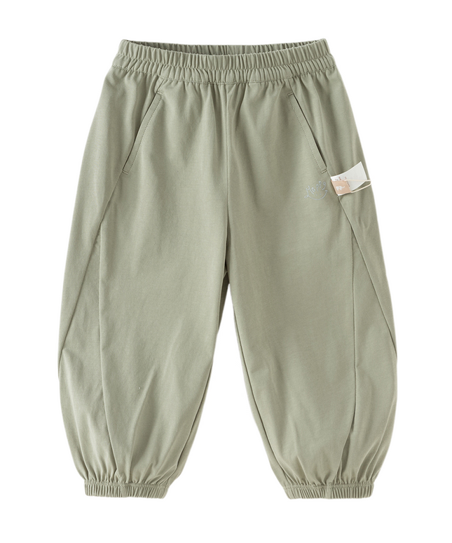 Toddler Girls/Boys Summer Casual Pink/Green Loose Drawstring Pants