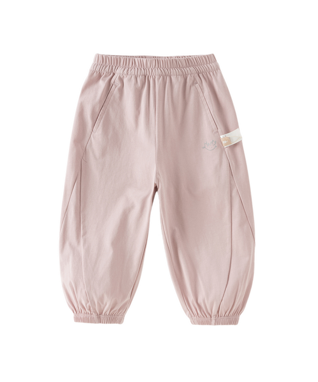 Toddler Girls/Boys Summer Casual Pink/Green Loose Drawstring Pants