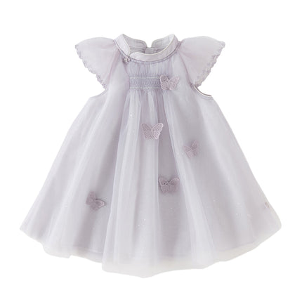 Toddler Girls Summer Elegant Purple Butterfly Mesh Princess Dress