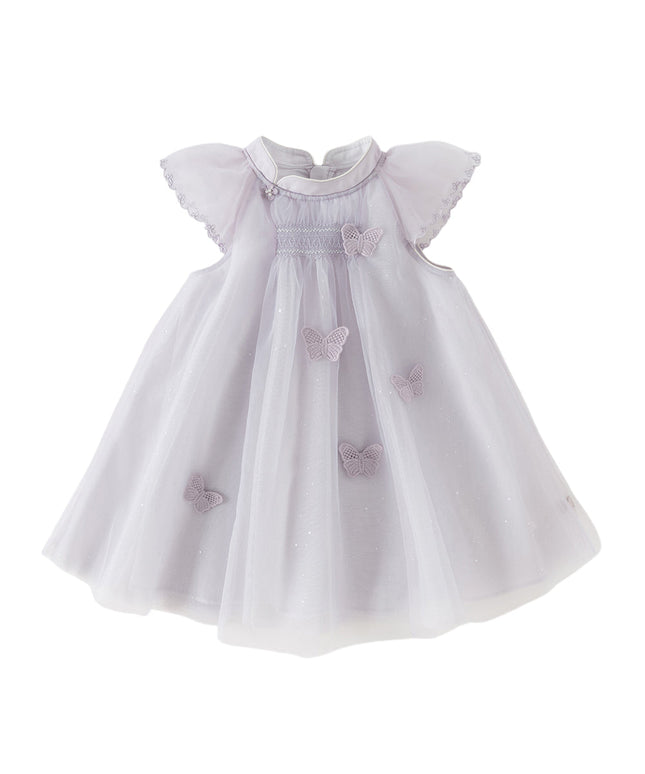 Toddler Girls Summer Elegant Purple Butterfly Mesh Princess Dress