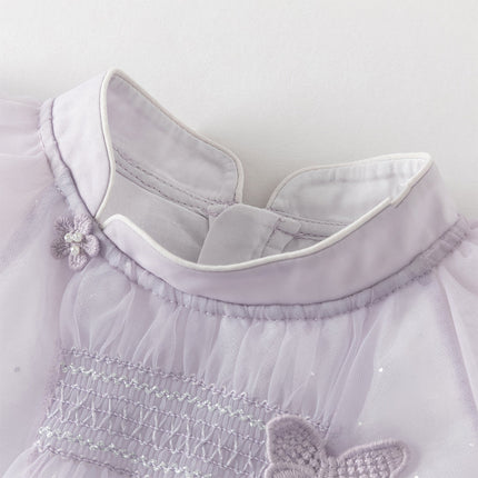 Toddler Girls Summer Elegant Purple Butterfly Mesh Princess Dress