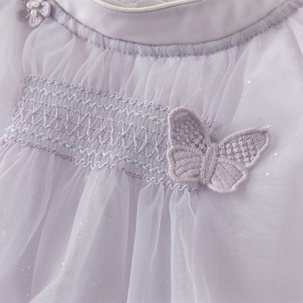 Toddler Girls Summer Elegant Purple Butterfly Mesh Princess Dress