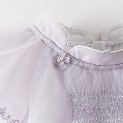 Toddler Girls Summer Elegant Purple Butterfly Mesh Princess Dress