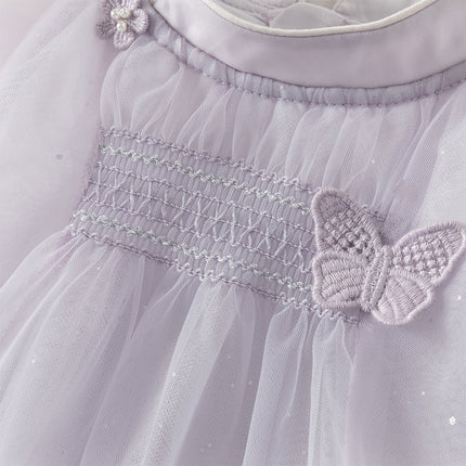 Toddler Girls Summer Elegant Purple Butterfly Mesh Princess Dress