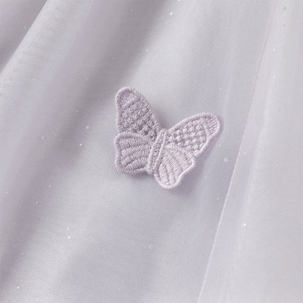 Toddler Girls Summer Elegant Purple Butterfly Mesh Princess Dress