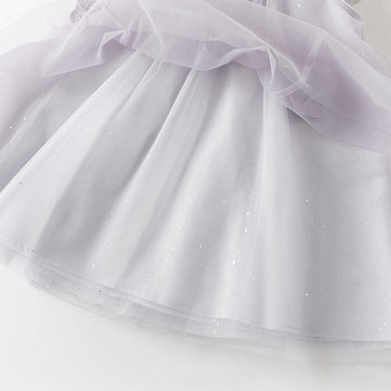 Toddler Girls Summer Elegant Purple Butterfly Mesh Princess Dress