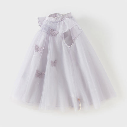 Toddler Girls Summer Elegant Purple Butterfly Mesh Princess Dress