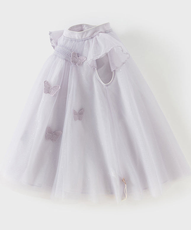 Toddler Girls Summer Elegant Purple Butterfly Mesh Princess Dress