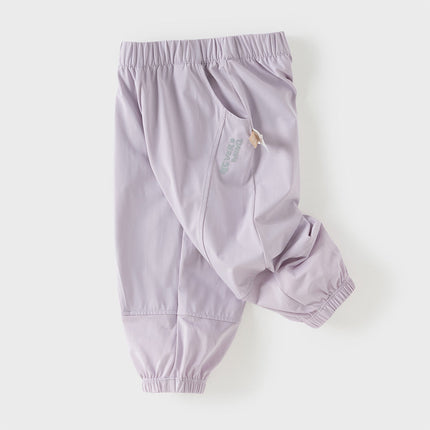 Toddler Girls/Boys Summer Casual Purple/Blue Loose Lightweight Jogger Pants