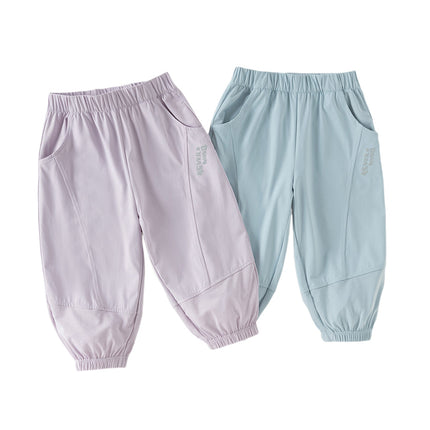 Toddler Girls/Boys Summer Casual Purple/Blue Loose Lightweight Jogger Pants
