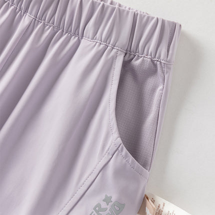 Toddler Girls/Boys Summer Casual Purple/Blue Loose Lightweight Jogger Pants