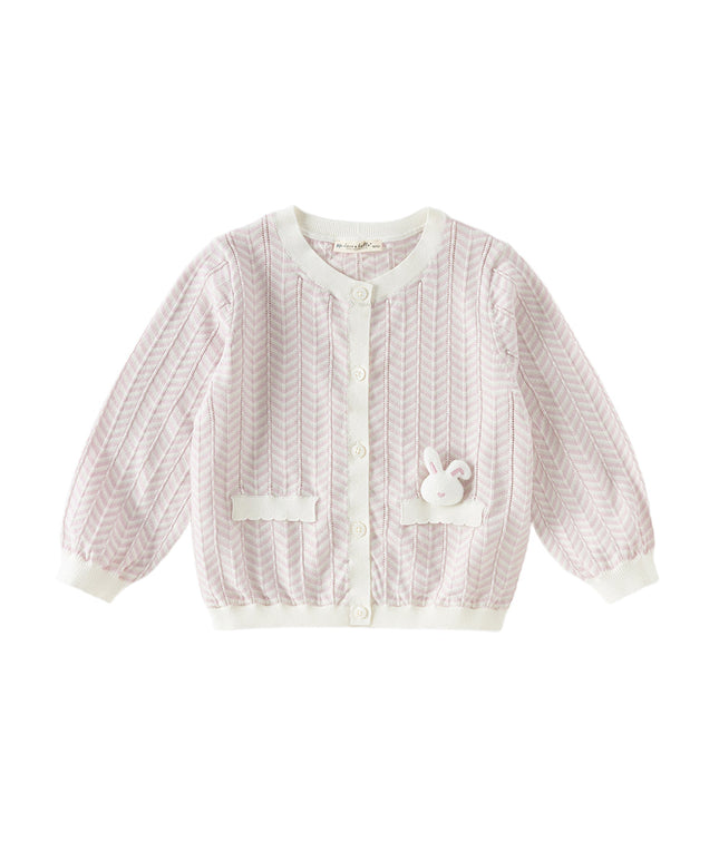 Toddler Girls Summer Purple Pink Soft Cotton Cute Rabbit Cardigans
